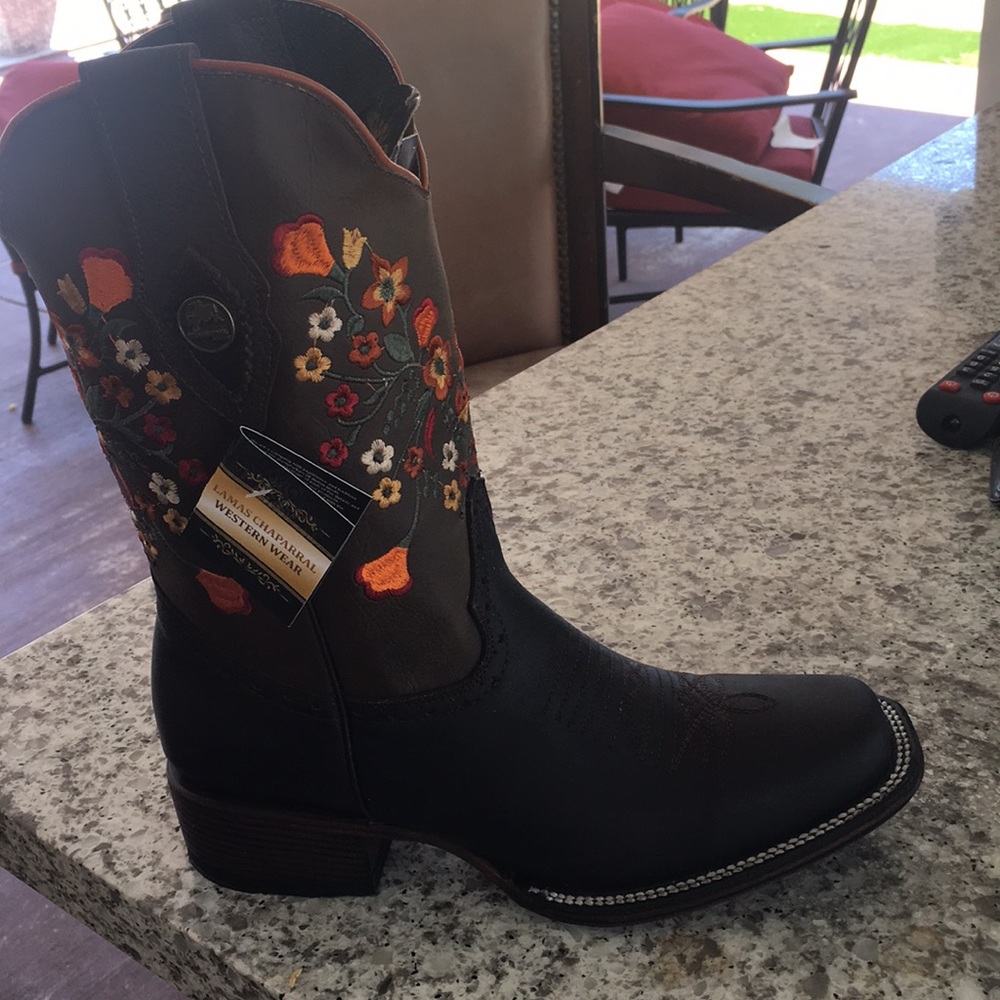 Western leather floral boots all sizes available